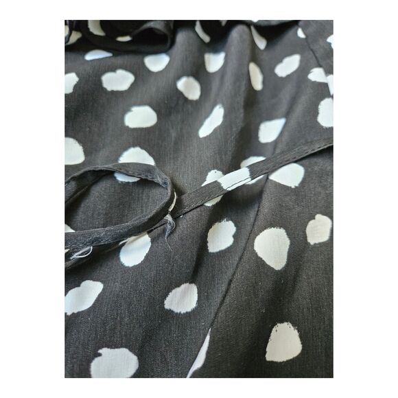 Merona Small Black, White Polka Dot Polyester Knee Length Dress - Picture 9 of 11